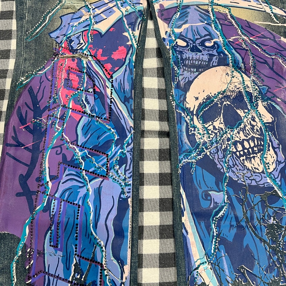 NWT!!!Graphic Blue and Purple GFTD Men's Jeans